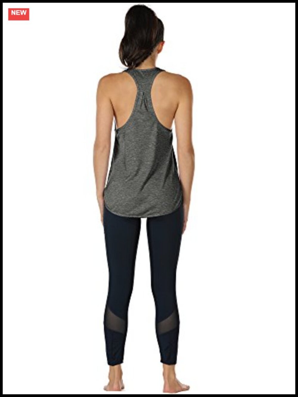 Curved Hem Racerback Workout Tank Top - Picture 4 of 6